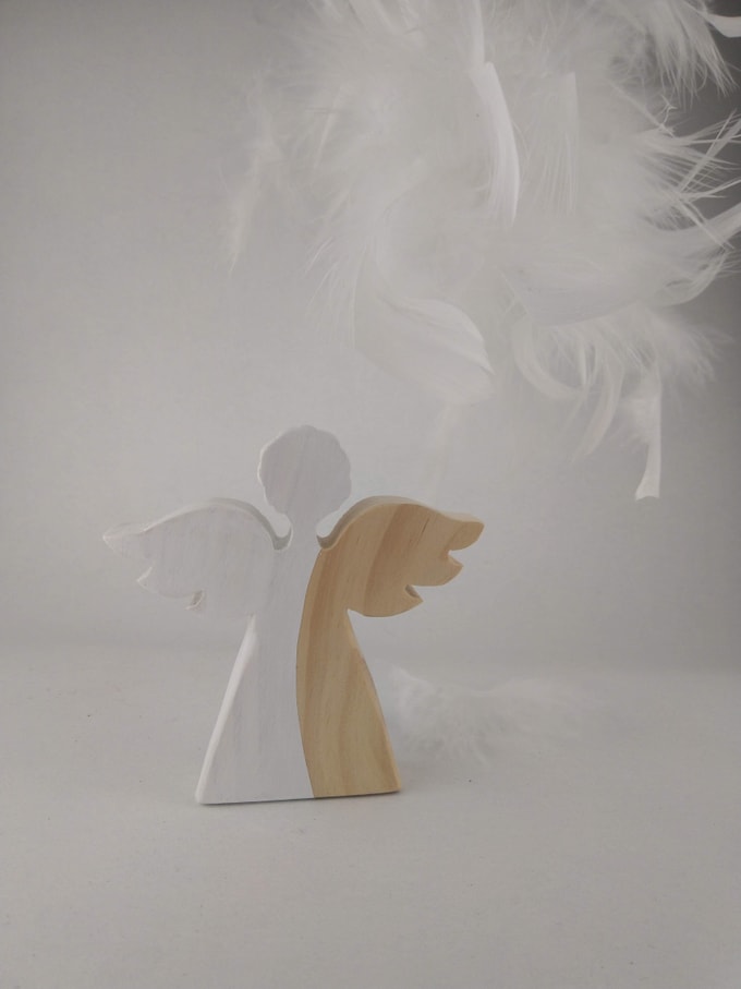 ange bicolore bois et blanc