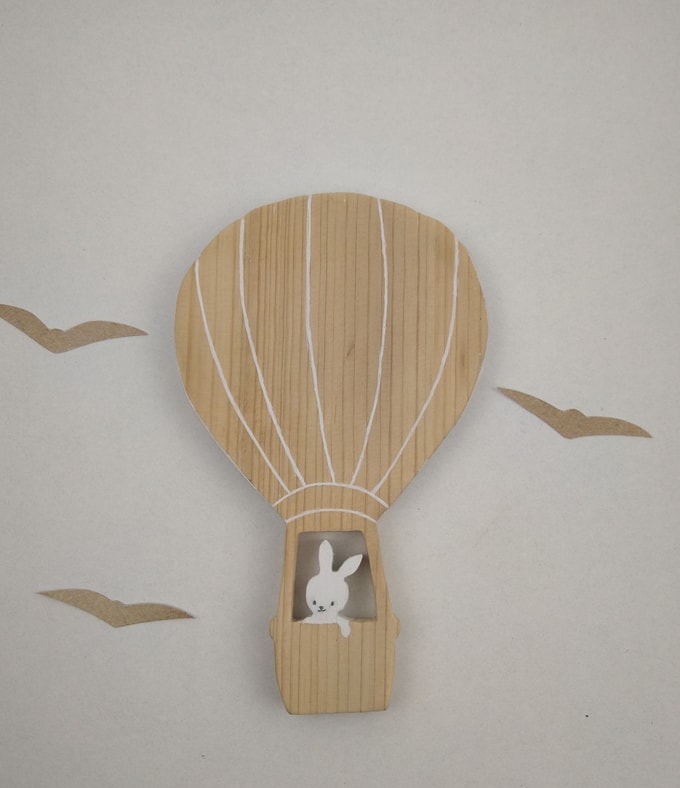 lapin dans montgolfière