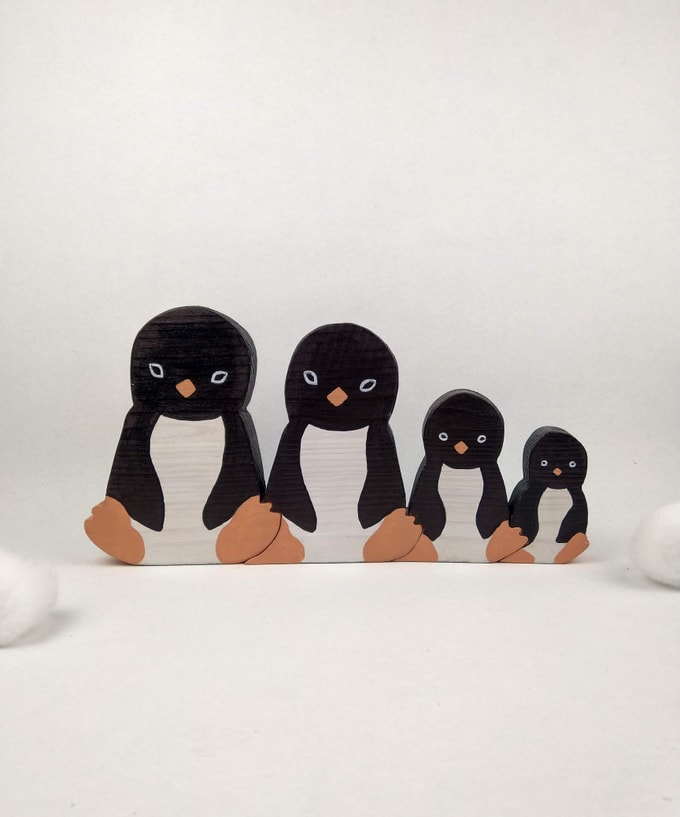 famille 4 pingouins emboités
