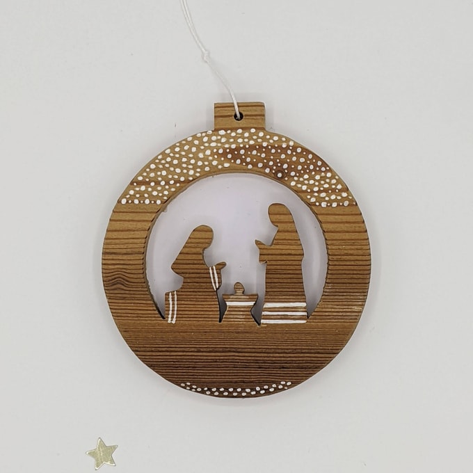 crèche de Noël à suspendre ronde