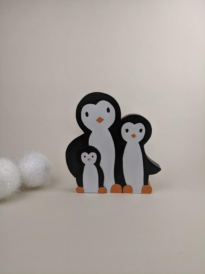 famille de 3 pingouins