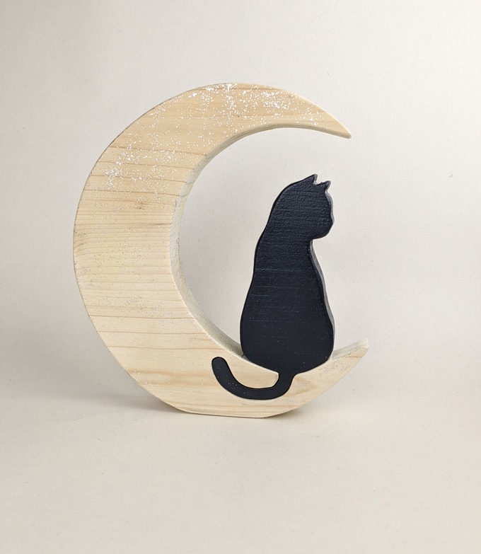 chat assis sur la lune