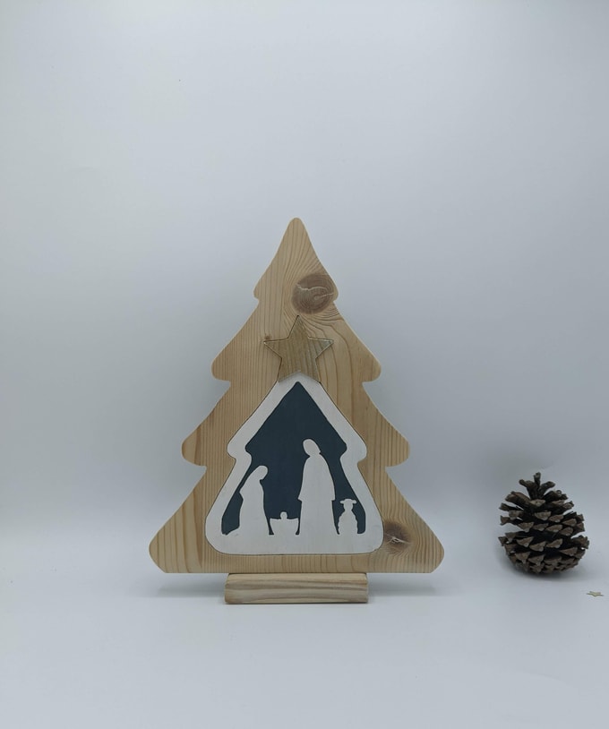 crèche de Noël sapin