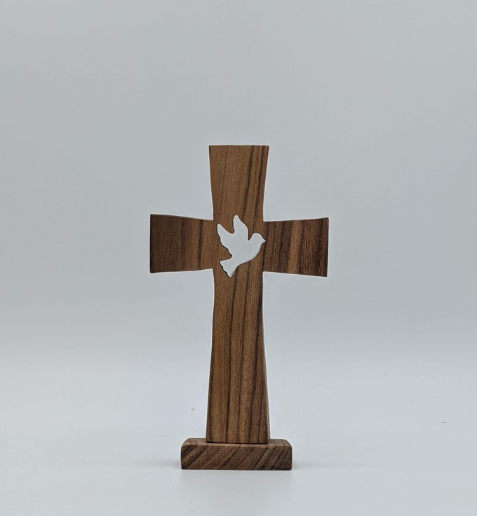 croix colombe sur socle