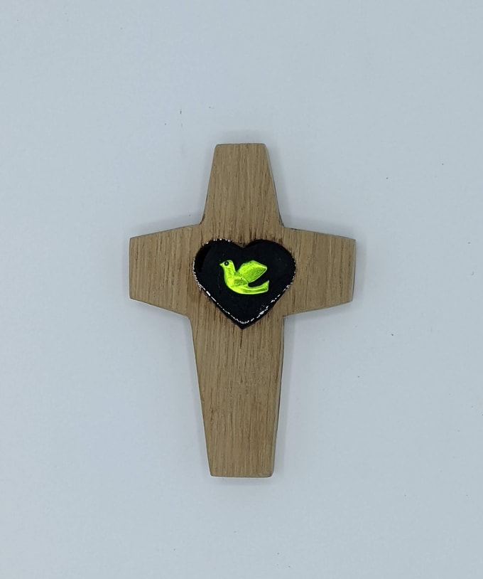 croix colombe métal insérée