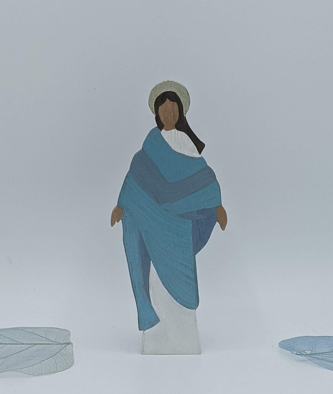 Vierge Marie drapé bleu